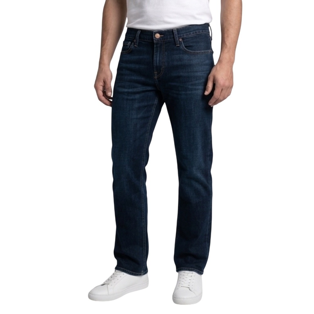Hollister‎ Mens Dark Wash Straight Leg Authentic Denim Jeans 34x32 Blue Cotton